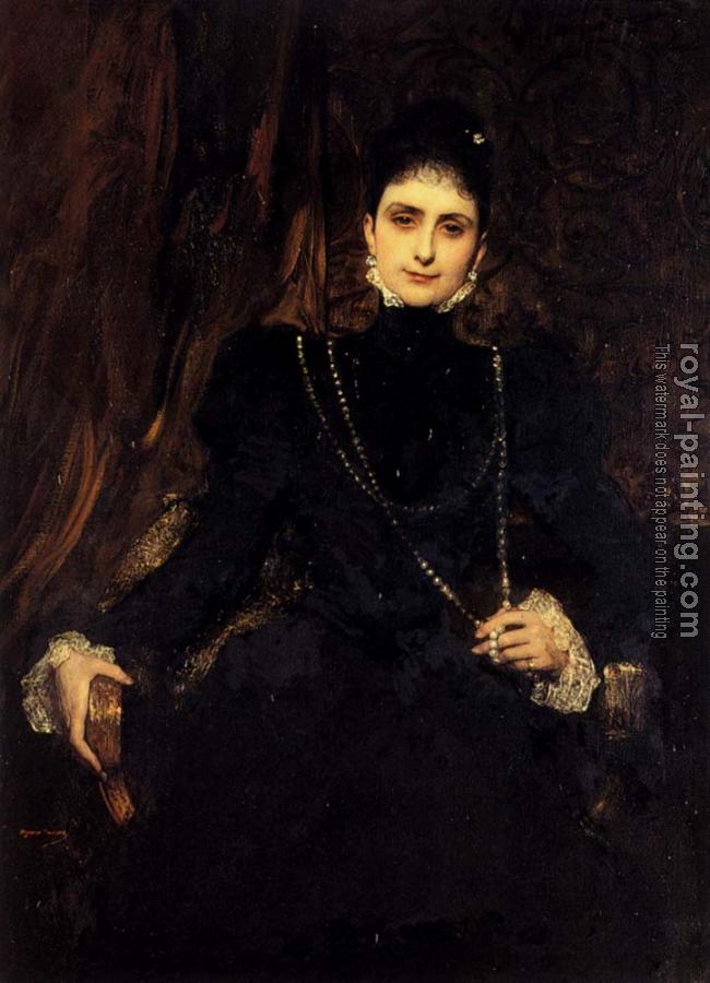 Benjamin Jean Joseph Constant : Portrait Of Mme M S Derviz